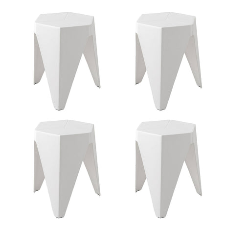 Artiss 4PC Puzzle Stool Bar Stools Stackable White