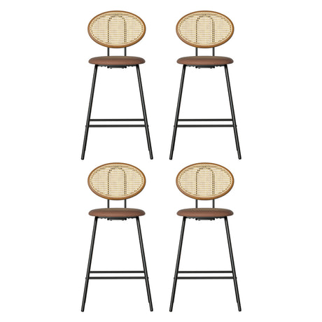 Artiss 4x Bar Stools PU Leather Stools Brown