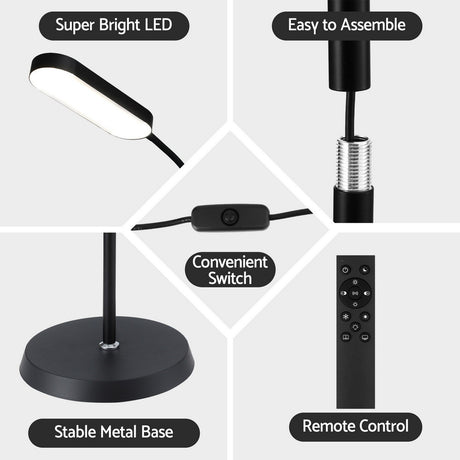 Artiss LED Floor Lamp with Remote Control & 4 Color Temperature Reading Living Room Bedroom Office