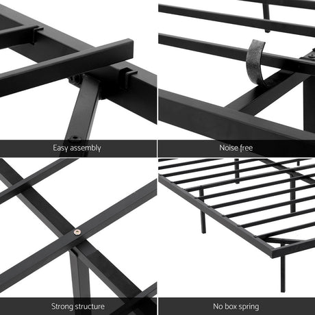 Artiss Double Bed Frame,Floating Metal Bed Frame with Smart LED Lights - Sturdy Metal Platform Bed Base, Silent Design, Tool-Free Assembly, 300KG Capacity for Home/Hotel/Master Bedroom