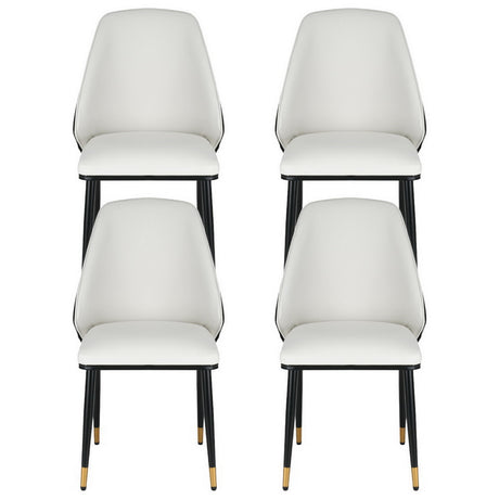 Artiss Dining Chairs Set of 4 Leather Seat Beige and Black