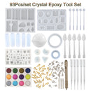 93Pcs/Set Resin Mold Epoxy Resin Mold Dropper Spoon Powder Set Kit Craft Tool