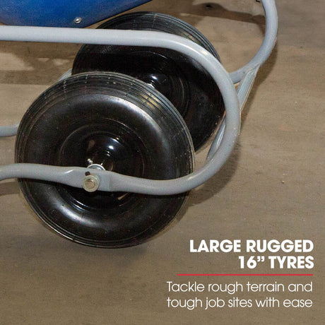BAUMR-AG 100L Portable Poly Drum Cement Concrete Mixer, Ultra-Light 36kg, 16 Inch Tyres, Electric Direct Drive Motor