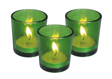 10 Pack Green Glass Votive Candle Holders Table Centreoieces Xmas Wedding Anniversary Event Recption Party Function or Home Decor