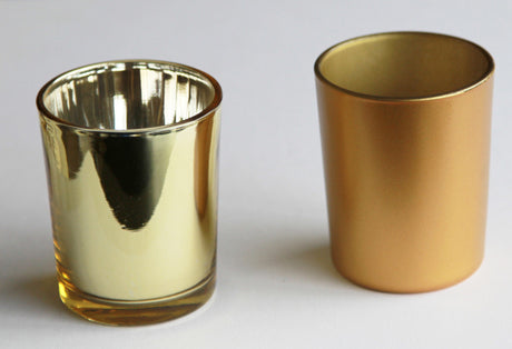 10 Pack Matt Gold Glass Votive Candle Holders Table Centreoieces Xmas Wedding Anniversary Event Recption Party Function or Home Decor