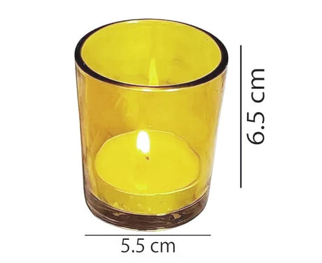 10 Pack Yellow Glass Votive Candle Holders Table Centreoieces Xmas Wedding Anniversary Event Recption Party Function or Home Decor