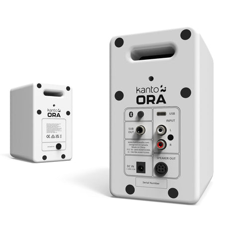 Kanto ORA 100W Powered Reference Desktop Computer Speakers with Bluetooth 5.0 White