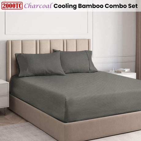 Ramesses Charcoal 2000TC Cooling Bamboo Combo Set