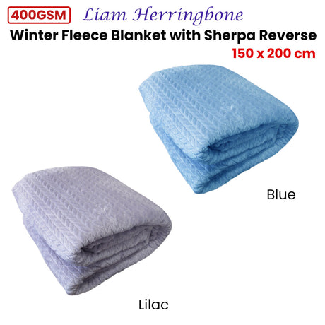Ardor Liam Lilac Winter Fleece Blanket with Sherpa Reverse 150x200cm