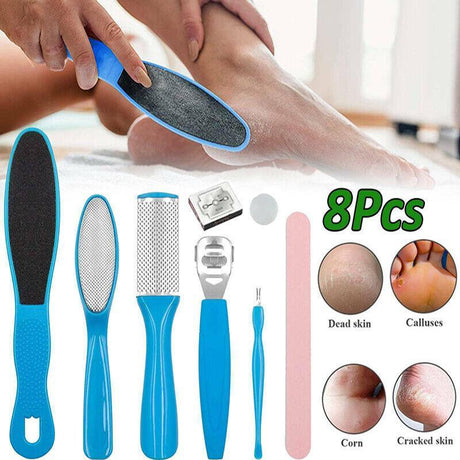 8Pcs Manicure Foot Rasp File Hard Dead Skin Remover Pedicure Peeling Tools Kit