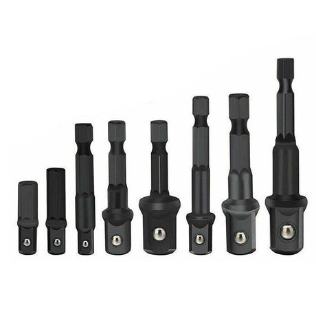 8PCS Power Drill Socket Adapter Extension Set Impact Nut Driver Hex Bit Tool Kit