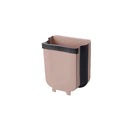 9L Hanging  Bin Wall Mounted Folding Waste Bin Kitchen Dining Cabinet Trash Can - Khaki