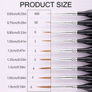 9PCS Fine Detail Paint Brush Set for Watercolour Gouache Acrylic Miniature Art