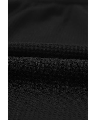 Azura Exchange Puff Sleeve Waffle Knit Top - L