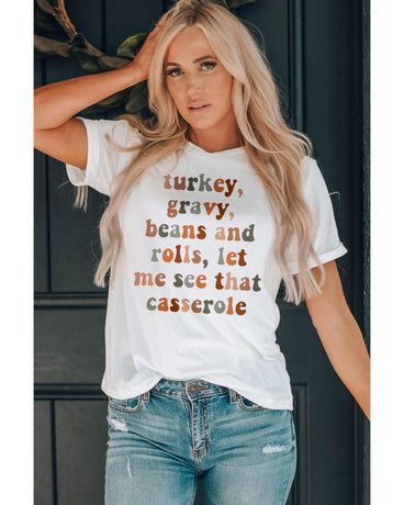 Azura Exchange Thanksgiving Slogan Graphic Tee - L