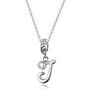 925 Sterling Silver Personalized Letter Pendant For Diy Bracelets & Necklaces Style - J