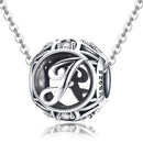 925 Sterling Silver 26 English Letter Beads For Diy Bracelets & Necklaces Style - J