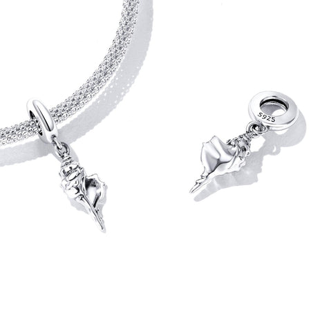 925 Sterling Silver Conch Pendant For Diy Bracelets & Necklaces