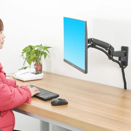 Adjustable Gas Spring Arm Wall Mount For 17-27 Led Lcd Monitors