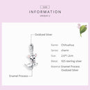 925 Sterling Silver Chihuahua Charm Pendant For Diy Bracelets