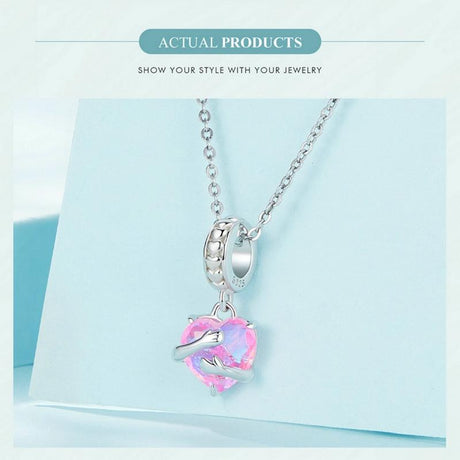 925 Sterling Silver Scc2540 Heart Pendant For Diy Bracelets