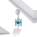 925 Sterling Silver Blue Turtle Pendant For Diy Bracelets & Necklaces