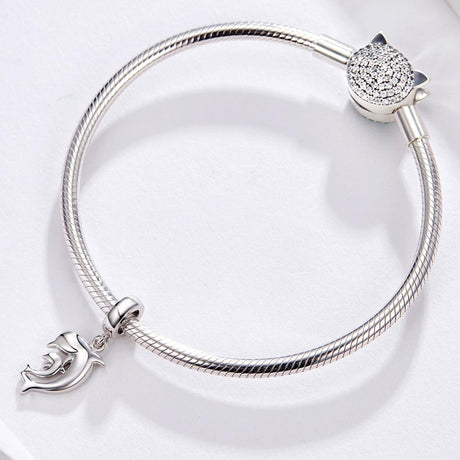 925 Sterling Silver Dolphin Pendant For Bracelet Or Necklace