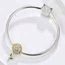 925 Sterling Silver Sunflower Pendant For Diy Bracelet