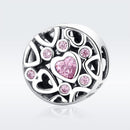 925 Sterling Silver Geometric Heart Shaped Hollow Beads For Diy Jewelry