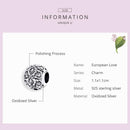 925 Sterling Silver Retro Flower Texture Beads For Diy Bracelets & Necklaces
