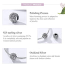 925 Sterling Silver Retro Flower Texture Beads For Diy Bracelets & Necklaces