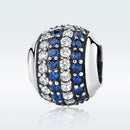 925 Sterling Silver Blue Diamond Beaded Bracelet & Necklace Set