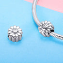 925 Sterling Silver Sunflower Smile Bead Pendant