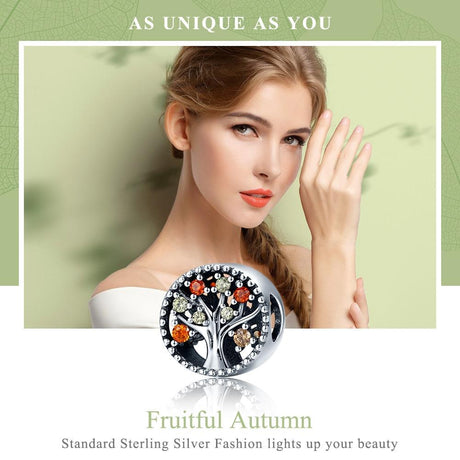 925 Sterling Silver Autumn Fruit Bead Bracelet & Necklace Set
