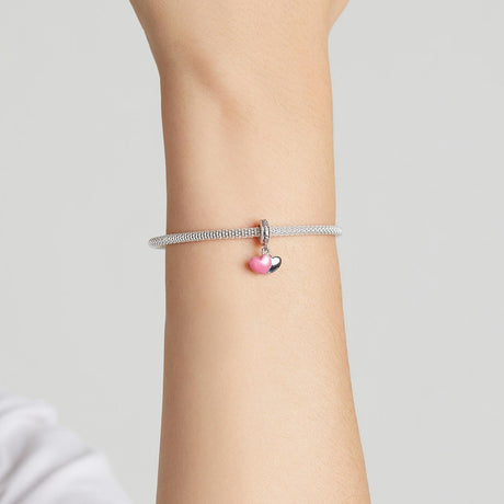 925 Sterling Silver Double Love Pendant For Bracelet Or Necklace
