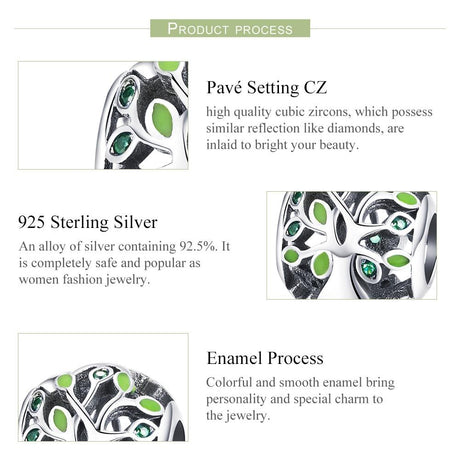925 Sterling Silver Tree Of Life Bracelet Charm