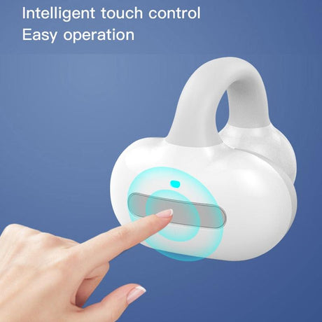 Touch Bone Conduction Bluetooth Earphone with Charging Warehouse - Ear Clip Type - Black