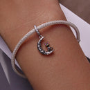 925 Sterling Silver Moon Cat Pendant For Bracelet Or Necklace