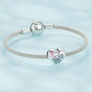 925 Sterling Silver Sisters Love Heart Zircon Bracelet
