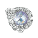 925 Sterling Silver Moon Rose Zirconia Beaded Bracelet