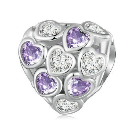 925 Sterling Silver Heart Infinity Bracelet With Zirconia Beads