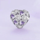 925 Sterling Silver Heart Infinity Bracelet With Zirconia Beads