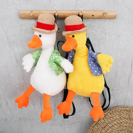 Adorable Cartoon Plush Shoulder Bag Duck White Green - Puppy Yellow