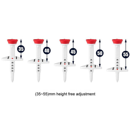 Adjustable Golf Tee Set - 4Pcs / Box - 77Mm Length - Aiming Assist
