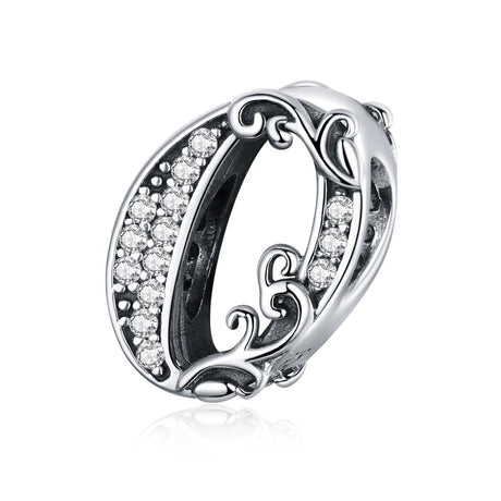 925 Sterling Silver Relief Number Series 0 9 Beads For Diy Bracelets And Necklaces Style - 0