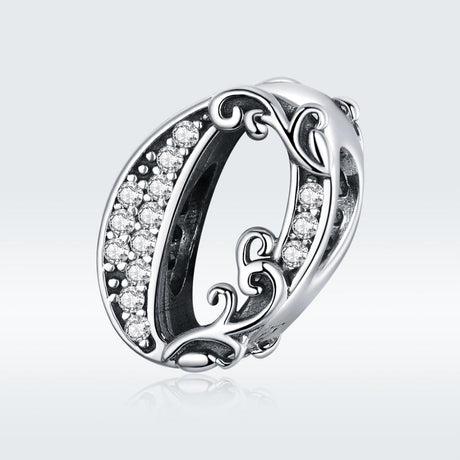 925 Sterling Silver Relief Number Series 0 9 Beads For Diy Bracelets And Necklaces Style - 0