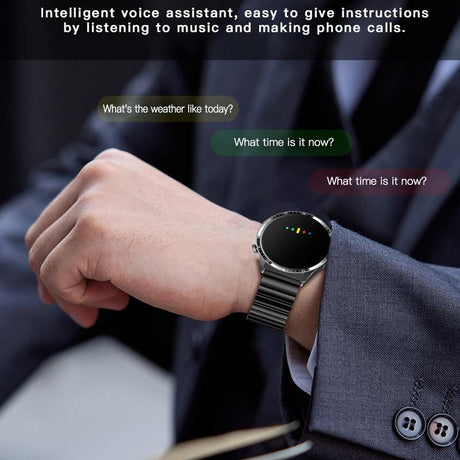 1.35 Inch Smart Watch Bluetooth Calls Health Monitoring 150+ Sports Black - Black Silicone
