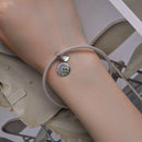 925 Sterling Silver Gold Plated Heart Clover Bracelet Pendant
