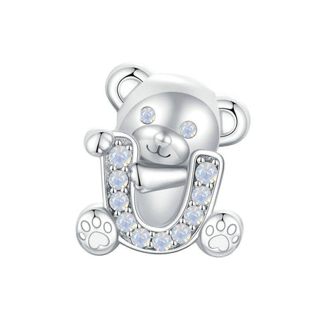 925 Sterling Silver Valentine'S Day Bear Beads