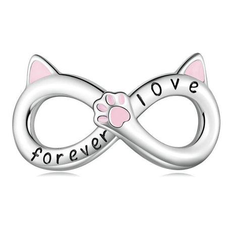 925 Sterling Silver Infinity Cat Bracelet Bsc748